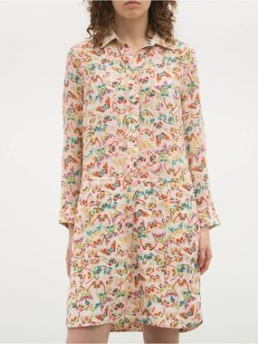 ZADIG & VOLTAIRE rubis butterfly silk long sleeve dress multicolor small